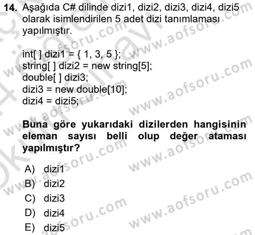 İnternet Tabanlı Programlama Dersi 2023 - 2024 Yılı Yaz Okulu Sınav Soruları 14. Soru
