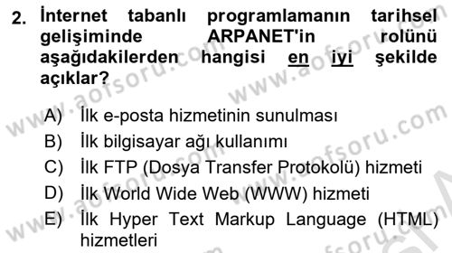 İnternet Tabanlı Programlama Dersi 2024 - 2025 Yılı (Vize) Ara Sınav Soruları 2. Soru