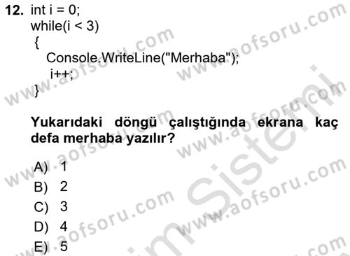 İnternet Tabanlı Programlama Dersi 2024 - 2025 Yılı (Final) Dönem Sonu Sınav Soruları 12. Soru
