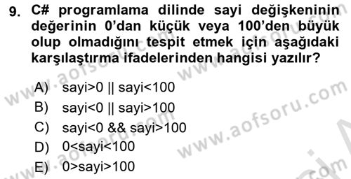 İnternet Tabanlı Programlama Dersi 2024 - 2025 Yılı (Final) Dönem Sonu Sınav Soruları 9. Soru