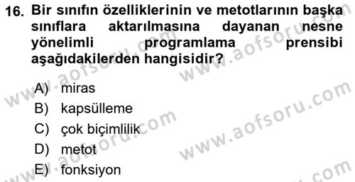 İnternet Tabanlı Programlama Dersi 2024 - 2025 Yılı Yaz Okulu Sınav Soruları 16. Soru