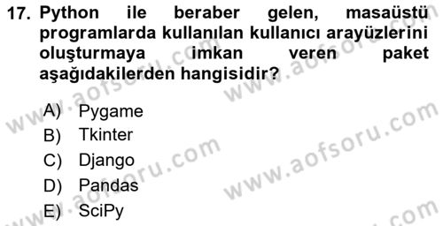 İnternet Tabanlı Programlama Dersi 2024 - 2025 Yılı Yaz Okulu Sınav Soruları 17. Soru