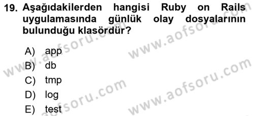 İnternet Tabanlı Programlama Dersi 2024 - 2025 Yılı Yaz Okulu Sınav Soruları 19. Soru