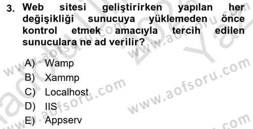 İnternet Tabanlı Programlama Dersi 2024 - 2025 Yılı Yaz Okulu Sınav Soruları 3. Soru