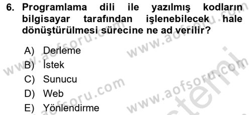 İnternet Tabanlı Programlama Dersi 2025 - 2026 Yılı (Vize) Ara Sınav Soruları 6. Soru