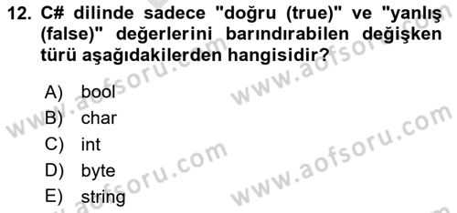 İnternet Tabanlı Programlama Dersi 2025 - 2026 Yılı (Final) Dönem Sonu Sınav Soruları 12. Soru