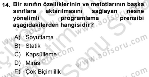 İnternet Tabanlı Programlama Dersi 2025 - 2026 Yılı (Final) Dönem Sonu Sınav Soruları 14. Soru