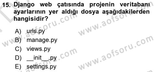İnternet Tabanlı Programlama Dersi 2025 - 2026 Yılı (Final) Dönem Sonu Sınav Soruları 15. Soru