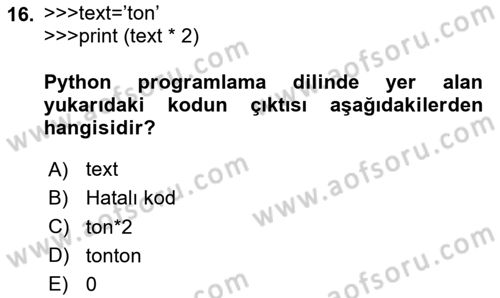 İnternet Tabanlı Programlama Dersi 2025 - 2026 Yılı (Final) Dönem Sonu Sınav Soruları 16. Soru