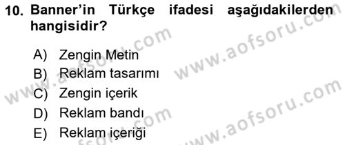 Web Grafik Tasarımı Dersi 2017 - 2018 Yılı 3 Ders Sınav Soruları 10. Soru