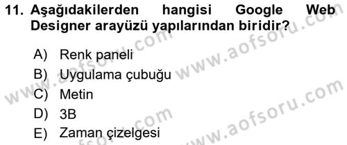 Web Grafik Tasarımı Dersi 2017 - 2018 Yılı 3 Ders Sınav Soruları 11. Soru