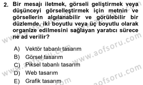 Web Grafik Tasarımı Dersi 2017 - 2018 Yılı 3 Ders Sınav Soruları 2. Soru