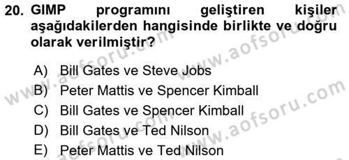 Web Grafik Tasarımı Dersi 2017 - 2018 Yılı 3 Ders Sınav Soruları 20. Soru