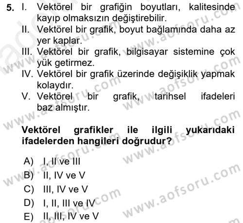 Web Grafik Tasarımı Dersi 2017 - 2018 Yılı 3 Ders Sınav Soruları 5. Soru