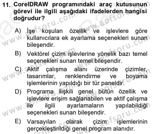 Web Grafik Tasarımı Dersi 2017 - 2018 Yılı (Vize) Ara Sınav Soruları 11. Soru