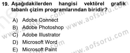 Web Grafik Tasarımı Dersi 2017 - 2018 Yılı (Vize) Ara Sınav Soruları 19. Soru