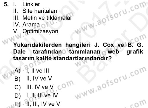 Web Grafik Tasarımı Dersi 2017 - 2018 Yılı (Vize) Ara Sınav Soruları 5. Soru