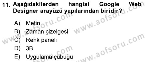 Web Grafik Tasarımı Dersi 2018 - 2019 Yılı 3 Ders Sınav Soruları 11. Soru