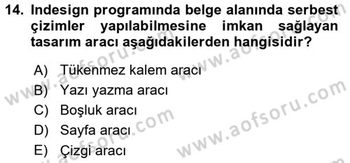 Web Grafik Tasarımı Dersi 2018 - 2019 Yılı 3 Ders Sınav Soruları 14. Soru