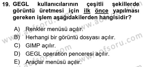 Web Grafik Tasarımı Dersi 2018 - 2019 Yılı 3 Ders Sınav Soruları 19. Soru