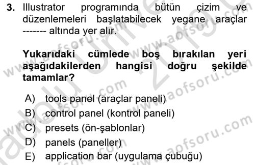 Web Grafik Tasarımı Dersi 2018 - 2019 Yılı 3 Ders Sınav Soruları 3. Soru