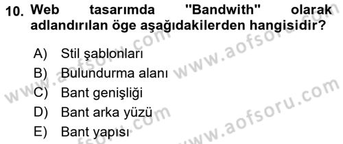 Web Grafik Tasarımı Dersi 2018 - 2019 Yılı (Vize) Ara Sınav Soruları 10. Soru