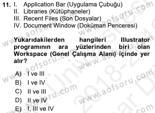 Web Grafik Tasarımı Dersi 2018 - 2019 Yılı (Vize) Ara Sınav Soruları 11. Soru