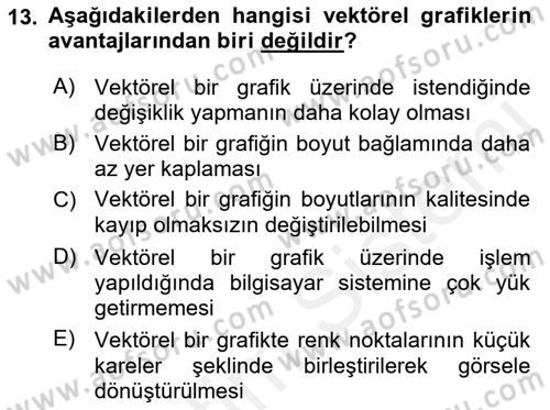 Web Grafik Tasarımı Dersi 2018 - 2019 Yılı (Vize) Ara Sınav Soruları 13. Soru