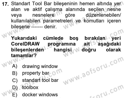 Web Grafik Tasarımı Dersi 2018 - 2019 Yılı (Vize) Ara Sınav Soruları 17. Soru