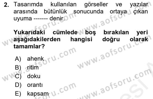 Web Grafik Tasarımı Dersi 2018 - 2019 Yılı (Vize) Ara Sınav Soruları 2. Soru