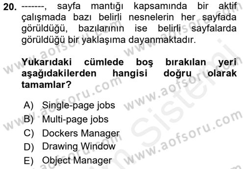Web Grafik Tasarımı Dersi 2018 - 2019 Yılı (Vize) Ara Sınav Soruları 20. Soru