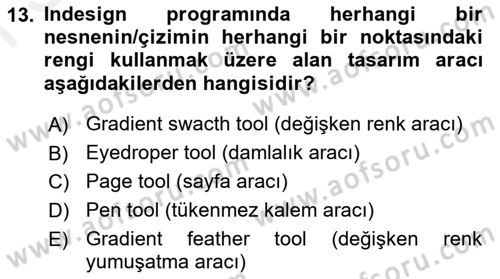 Web Grafik Tasarımı Dersi 2018 - 2019 Yılı (Final) Dönem Sonu Sınav Soruları 13. Soru