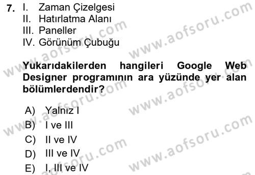 Web Grafik Tasarımı Dersi 2018 - 2019 Yılı (Final) Dönem Sonu Sınav Soruları 7. Soru