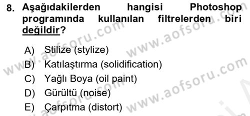 Web Grafik Tasarımı Dersi 2018 - 2019 Yılı (Final) Dönem Sonu Sınav Soruları 8. Soru