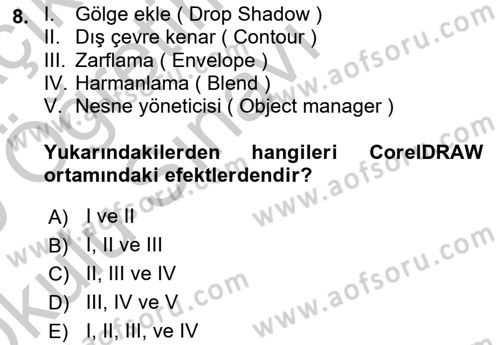 Web Grafik Tasarımı Dersi 2018 - 2019 Yılı Yaz Okulu Sınavı 8. Soru