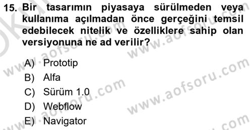 Web Grafik Tasarımı Dersi 2022 - 2023 Yılı Yaz Okulu Sınav Soruları 15. Soru