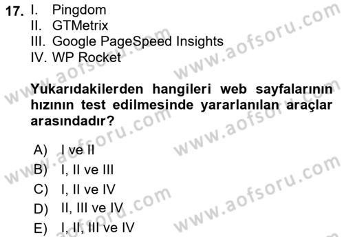 Web Grafik Tasarımı Dersi 2022 - 2023 Yılı Yaz Okulu Sınav Soruları 17. Soru