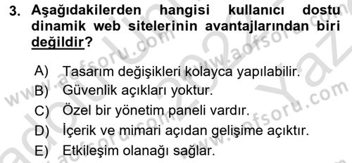 Web Grafik Tasarımı Dersi 2022 - 2023 Yılı Yaz Okulu Sınav Soruları 3. Soru
