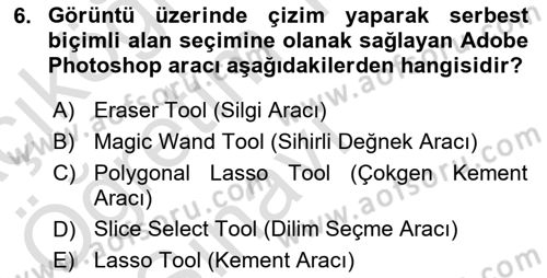 Web Grafik Tasarımı Dersi 2022 - 2023 Yılı Yaz Okulu Sınav Soruları 6. Soru