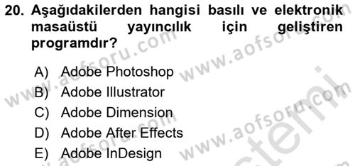 Web Grafik Tasarımı Dersi 2023 - 2024 Yılı (Vize) Ara Sınav Soruları 20. Soru