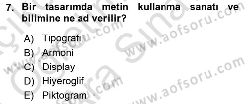 Web Grafik Tasarımı Dersi 2023 - 2024 Yılı (Vize) Ara Sınav Soruları 7. Soru