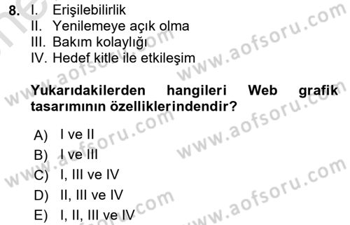 Web Grafik Tasarımı Dersi 2023 - 2024 Yılı (Vize) Ara Sınav Soruları 8. Soru