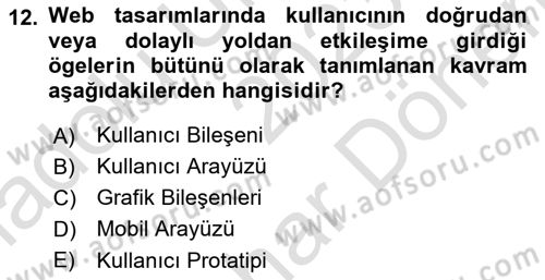 Web Grafik Tasarımı Dersi 2023 - 2024 Yılı (Final) Dönem Sonu Sınav Soruları 12. Soru