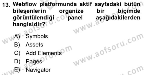 Web Grafik Tasarımı Dersi 2023 - 2024 Yılı (Final) Dönem Sonu Sınav Soruları 13. Soru