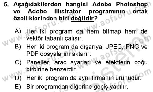 Web Grafik Tasarımı Dersi 2023 - 2024 Yılı (Final) Dönem Sonu Sınav Soruları 5. Soru