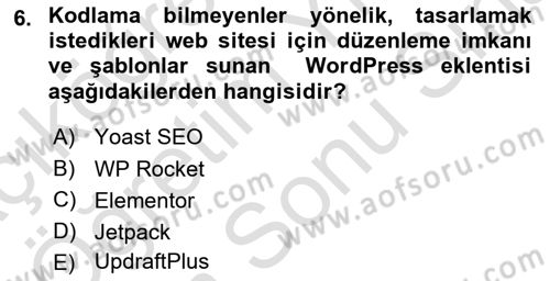 Web Grafik Tasarımı Dersi 2023 - 2024 Yılı (Final) Dönem Sonu Sınav Soruları 6. Soru