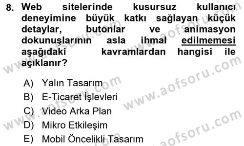 Web Grafik Tasarımı Dersi 2023 - 2024 Yılı (Final) Dönem Sonu Sınav Soruları 8. Soru