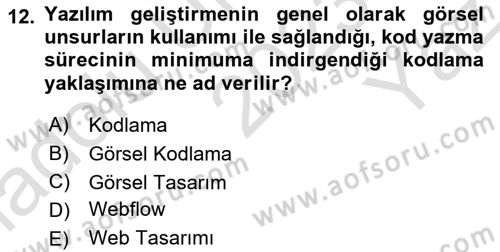 Web Grafik Tasarımı Dersi 2023 - 2024 Yılı Yaz Okulu Sınav Soruları 12. Soru