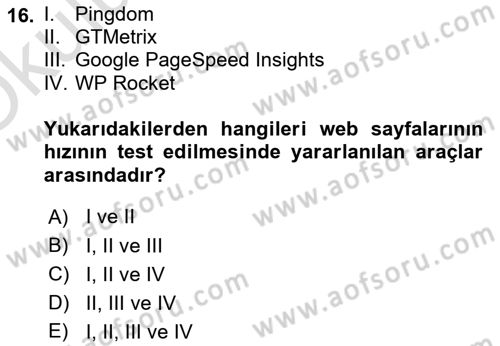 Web Grafik Tasarımı Dersi 2023 - 2024 Yılı Yaz Okulu Sınav Soruları 16. Soru