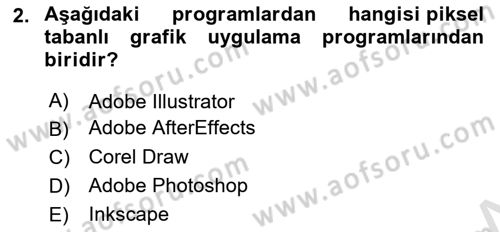 Web Grafik Tasarımı Dersi 2023 - 2024 Yılı Yaz Okulu Sınav Soruları 2. Soru